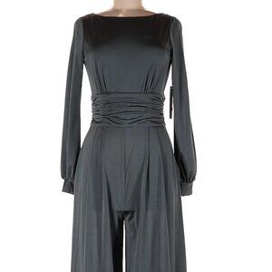 NWOT Eliza J gray green knit long sleeve jump suit, size 6